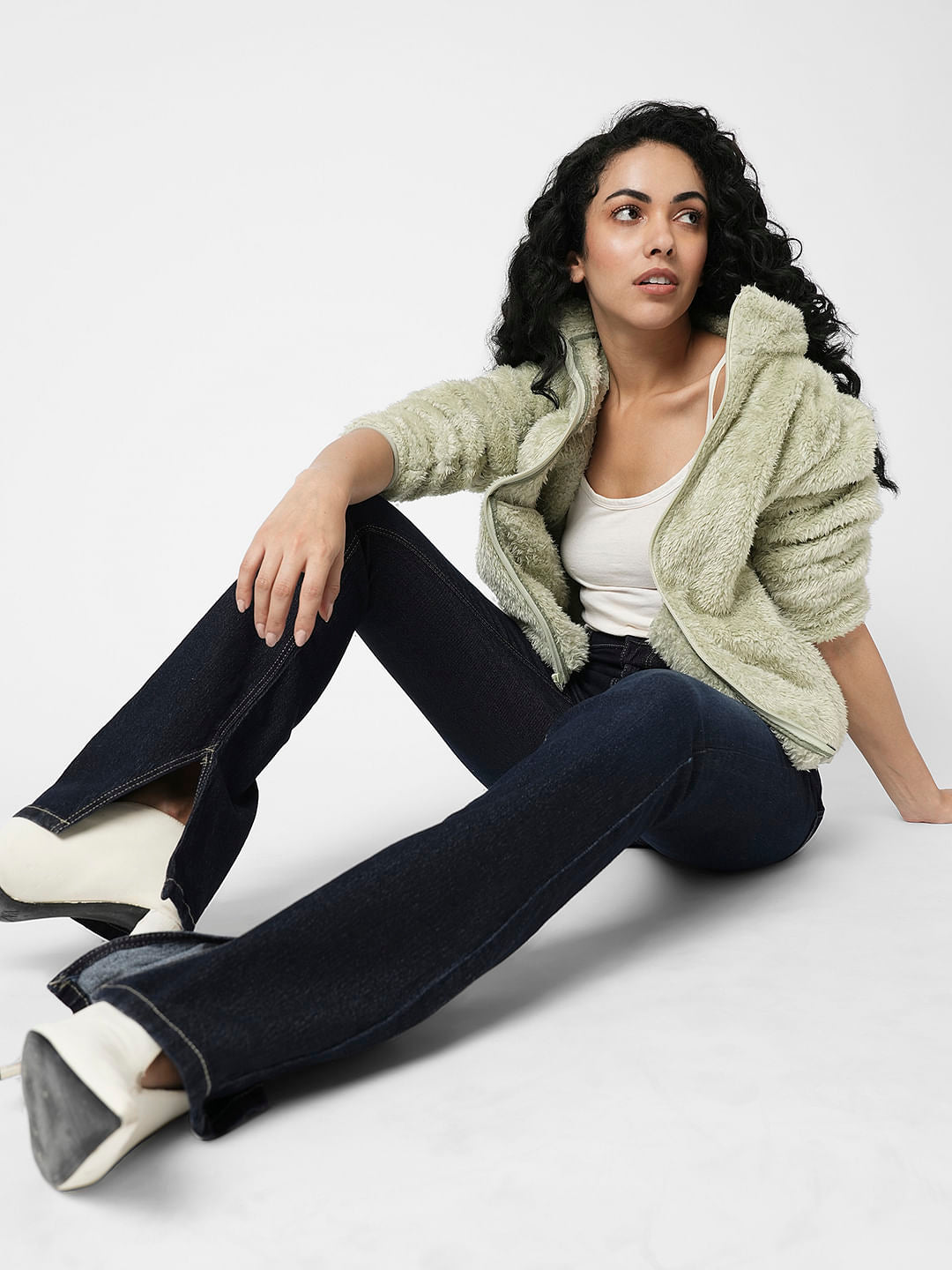 I.Scenery By Vero Moda Dark Blue High Rise Bootcut Jeans