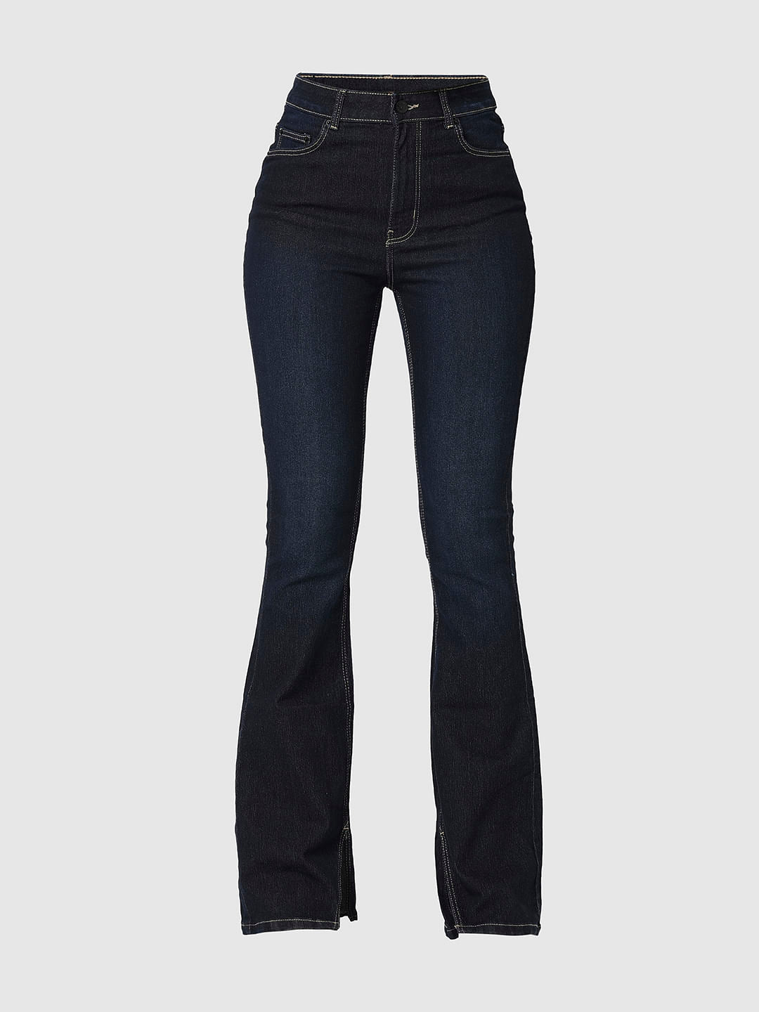 I.Scenery By Vero Moda Dark Blue High Rise Bootcut Jeans