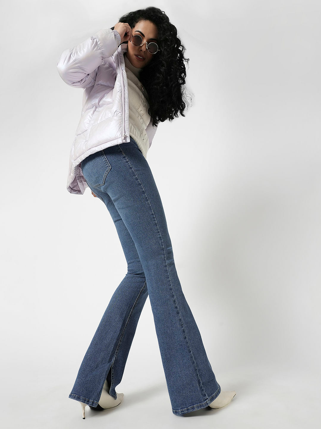 I.Scenery By Vero Moda Blue Mid Rise Bootcut Jeans