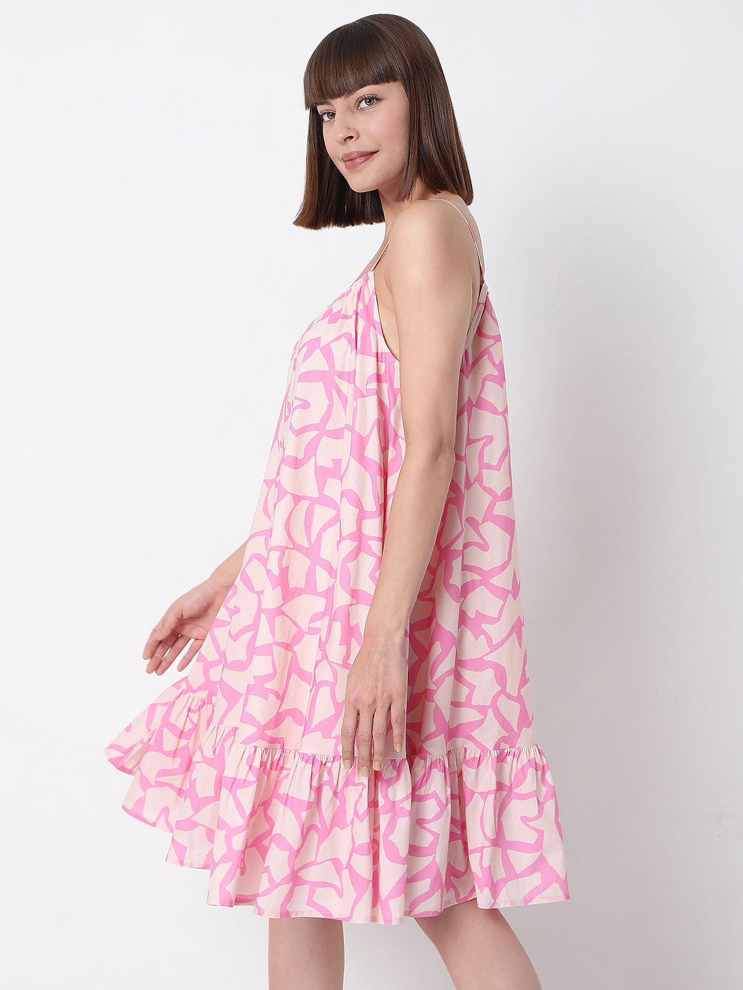 Pink Strappy Shift Drees