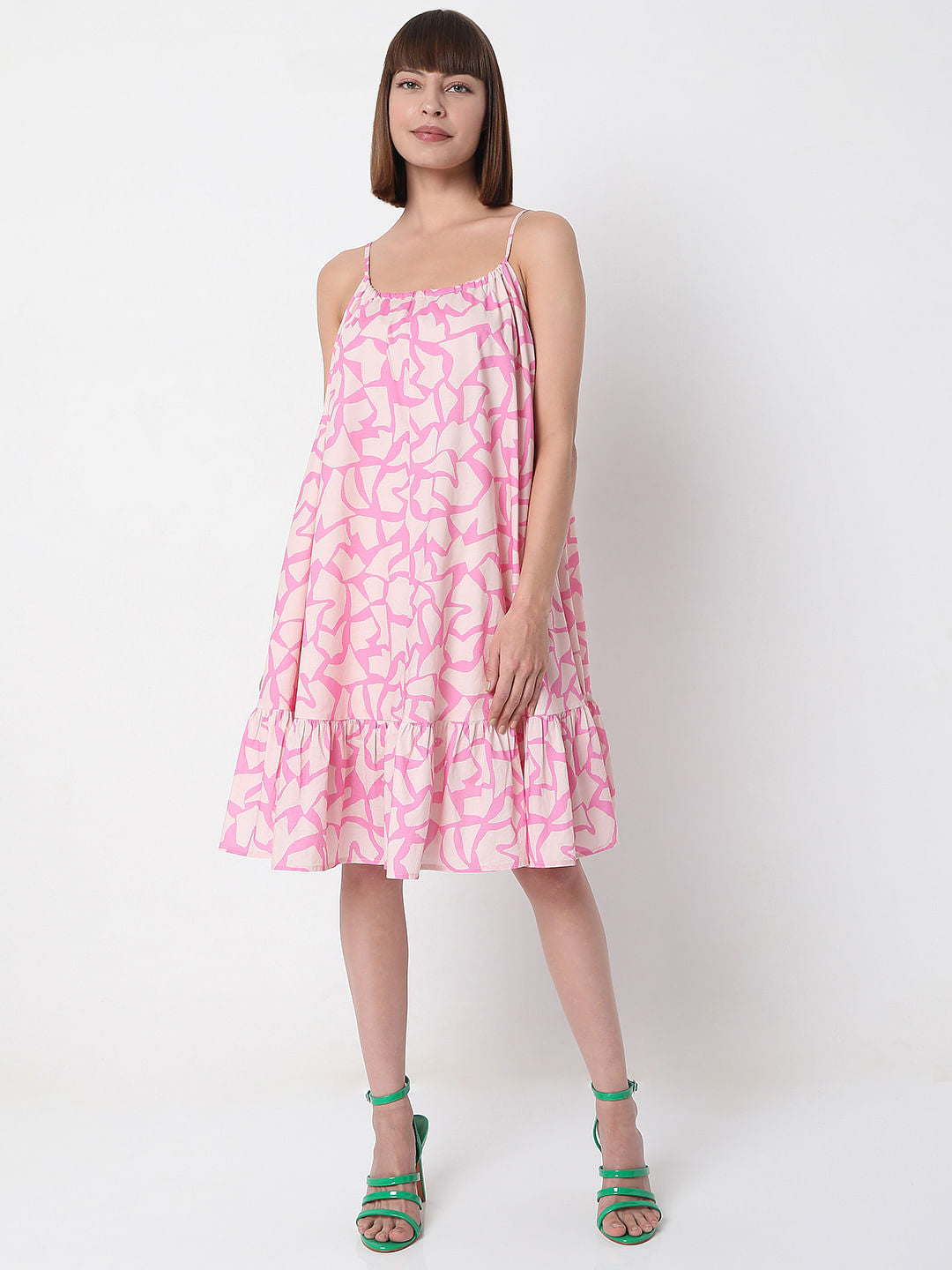 Pink Strappy Shift Drees