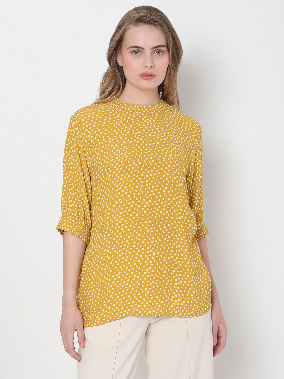 Yellow Polka Dot Top