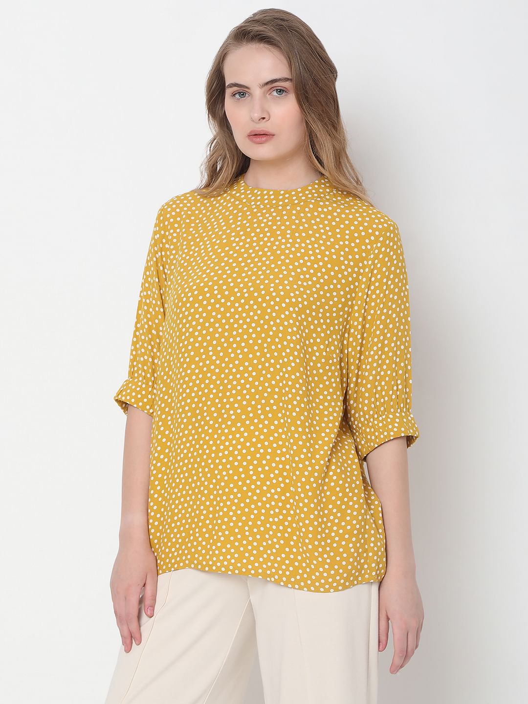 Yellow Polka Dot Top