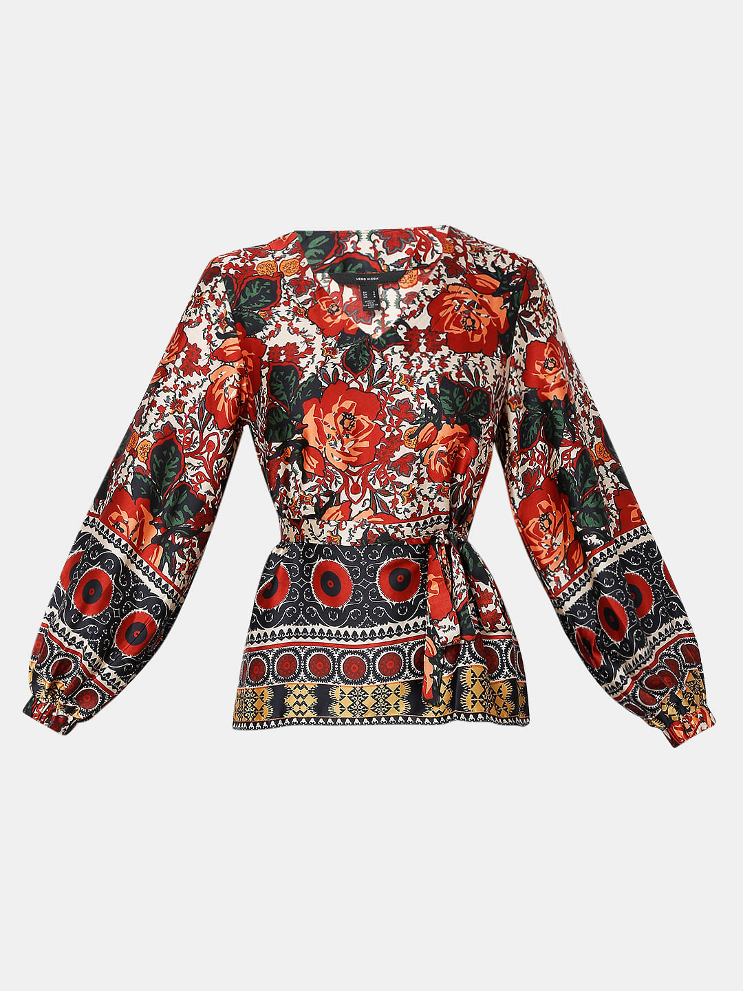 Brown Floral Print Top