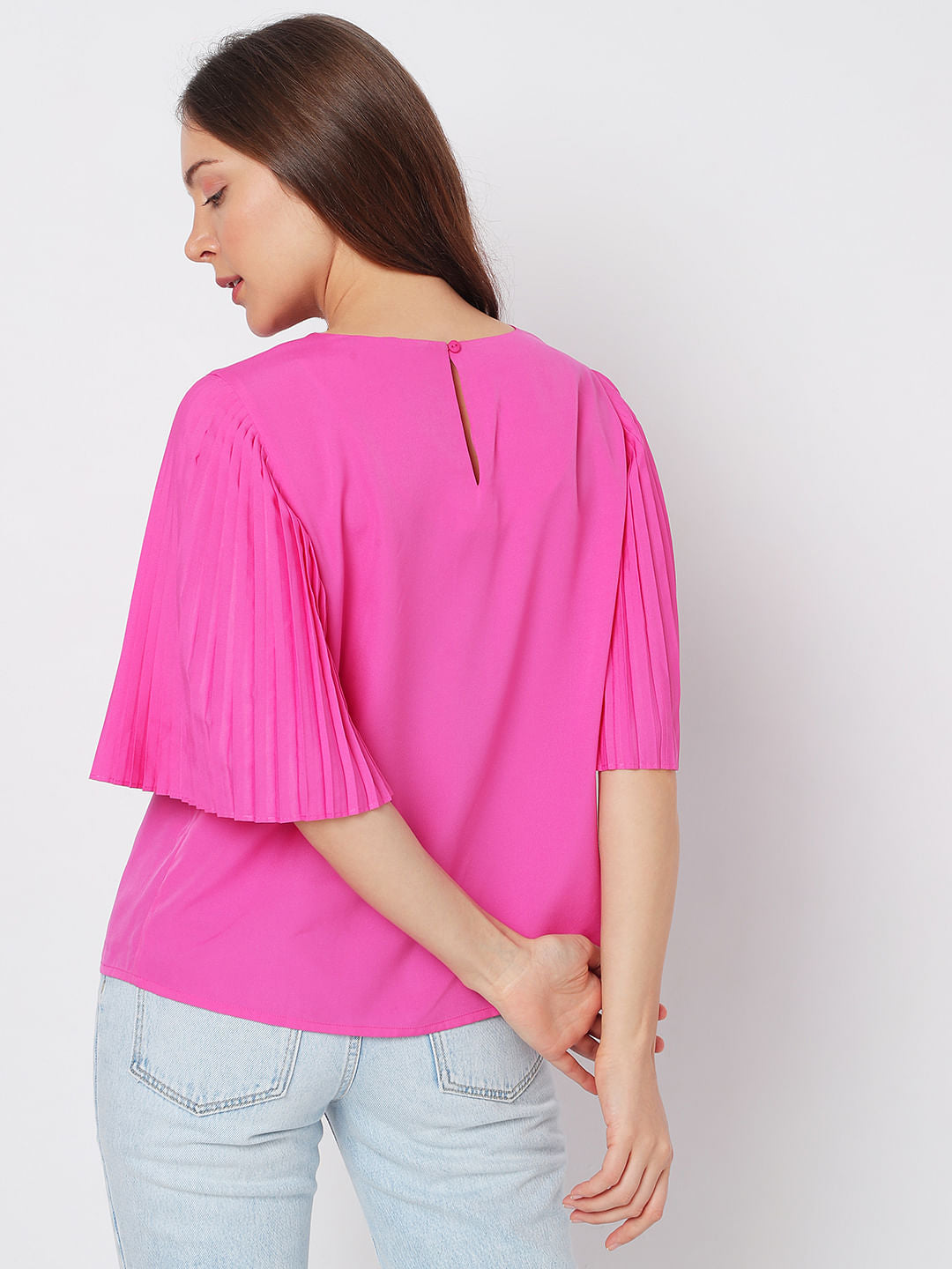 Bright Purple Flared Sleeves Top