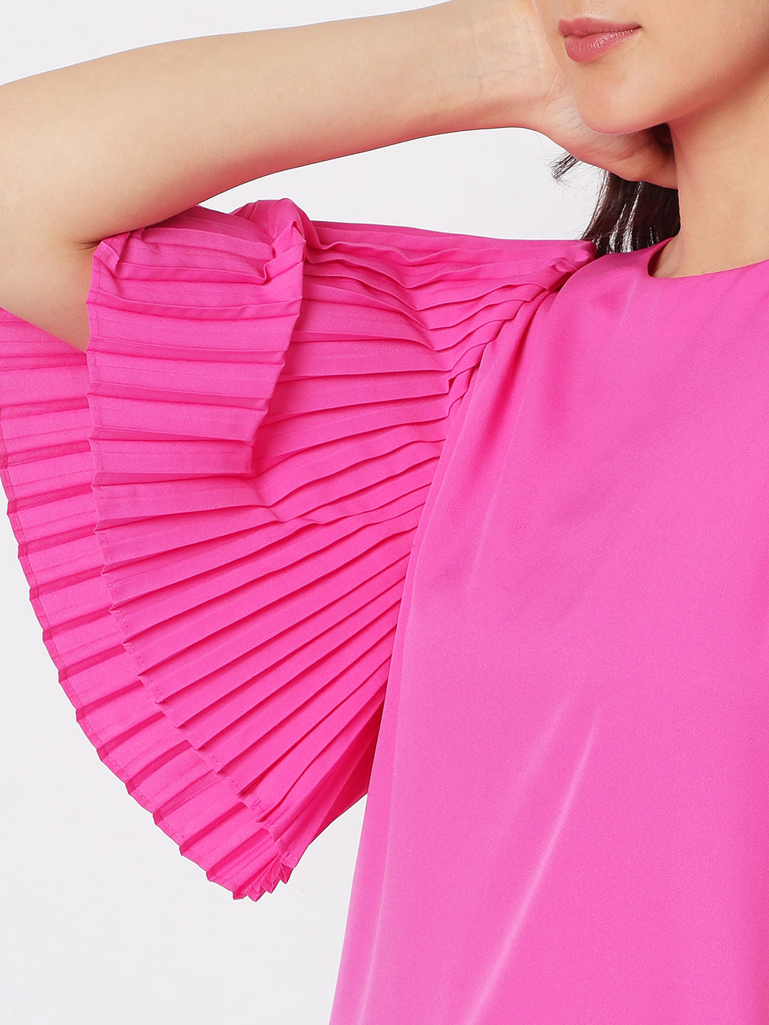 Bright Purple Flared Sleeves Top