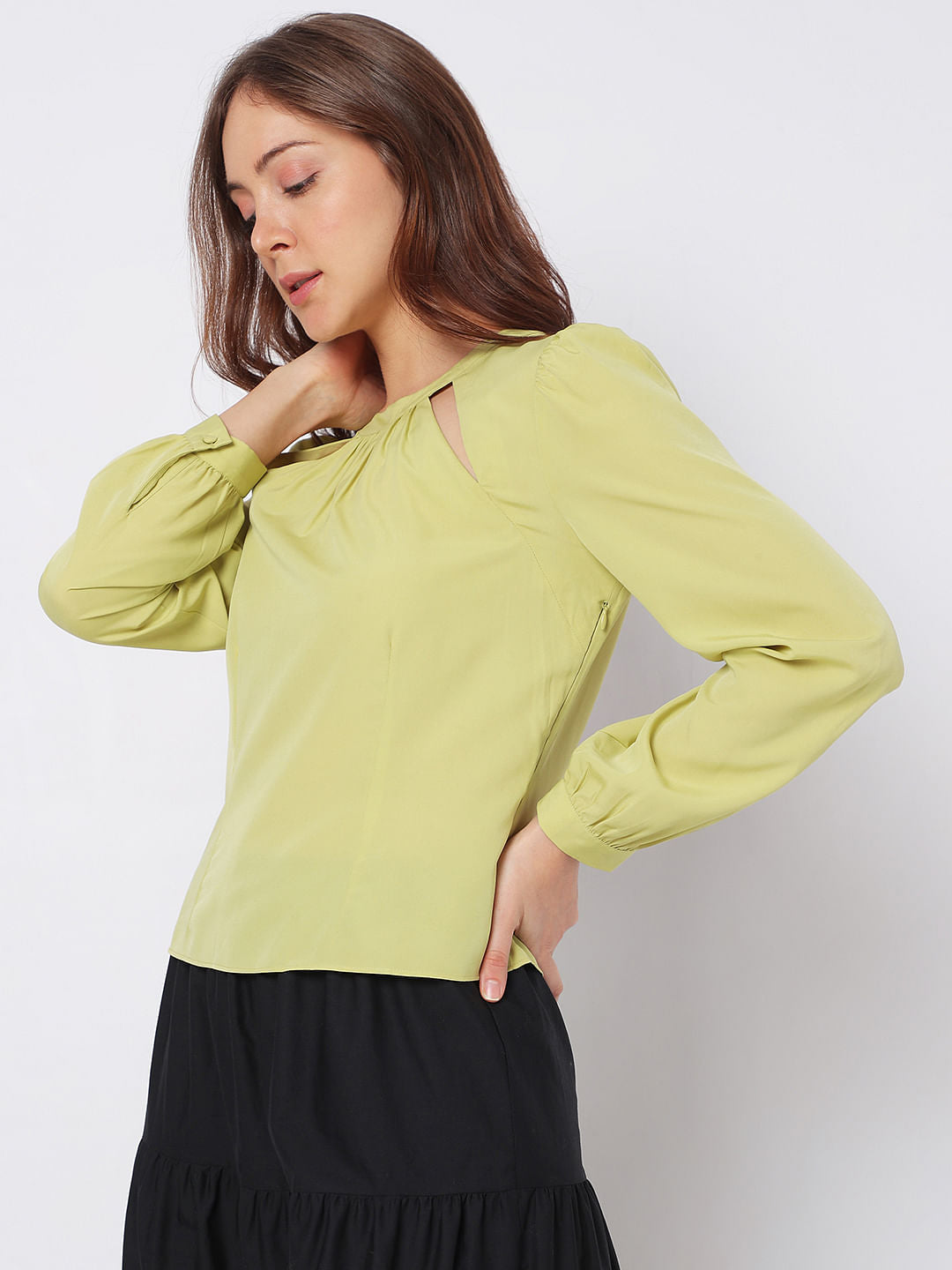 Green Cut-Out Top