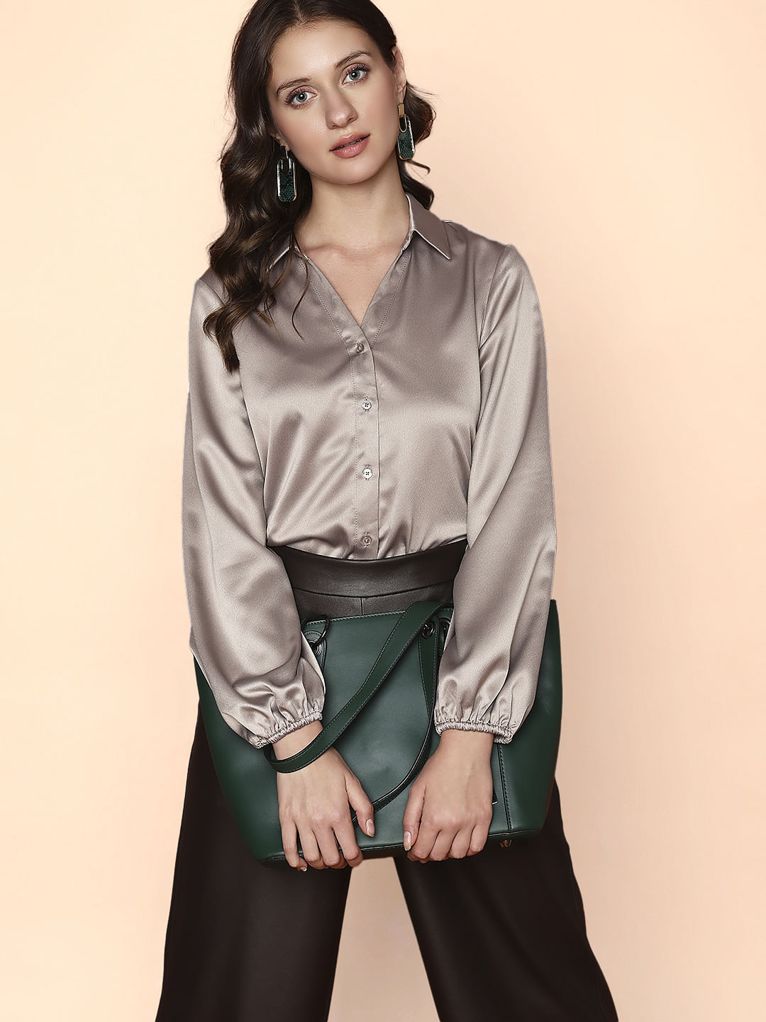 Champagne Satin Shirt