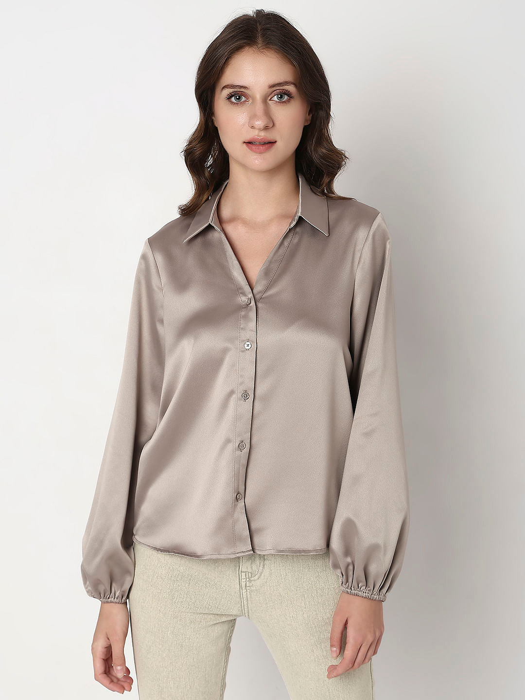 Champagne Satin Shirt