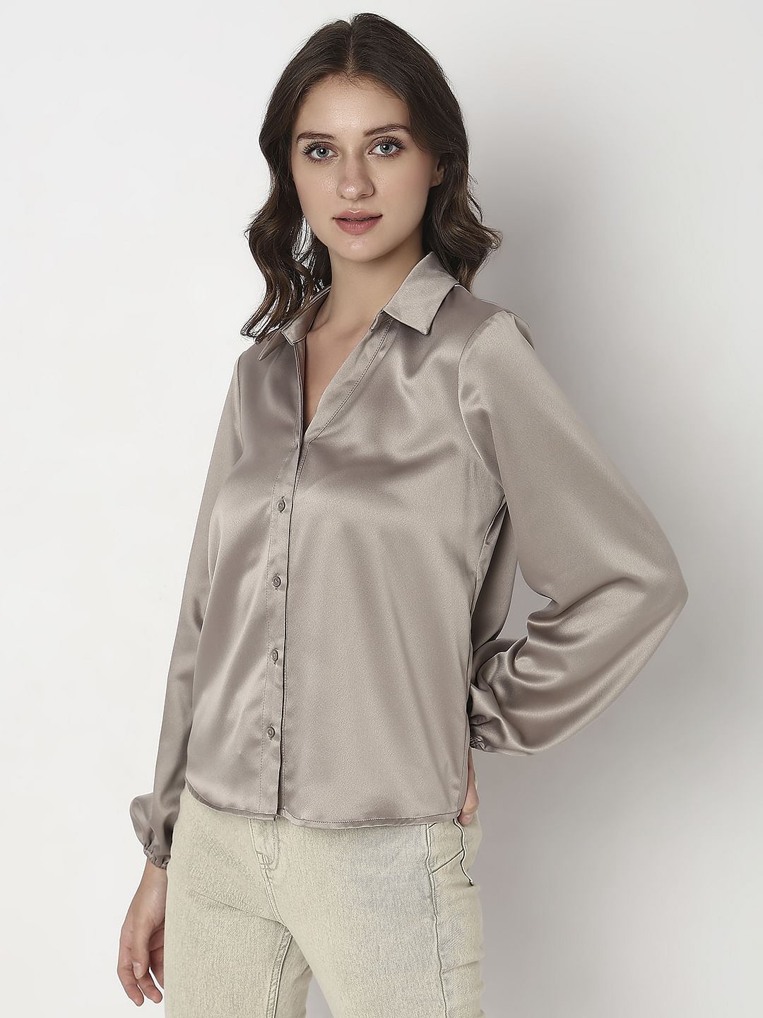 Champagne Satin Shirt
