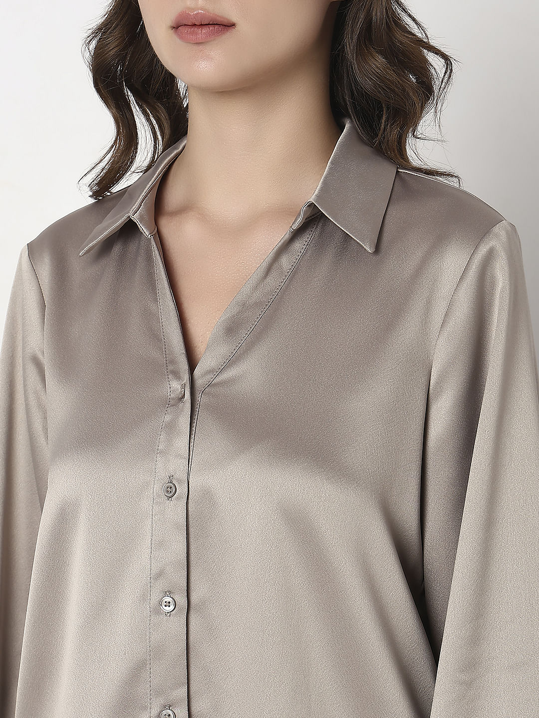 Champagne Satin Shirt