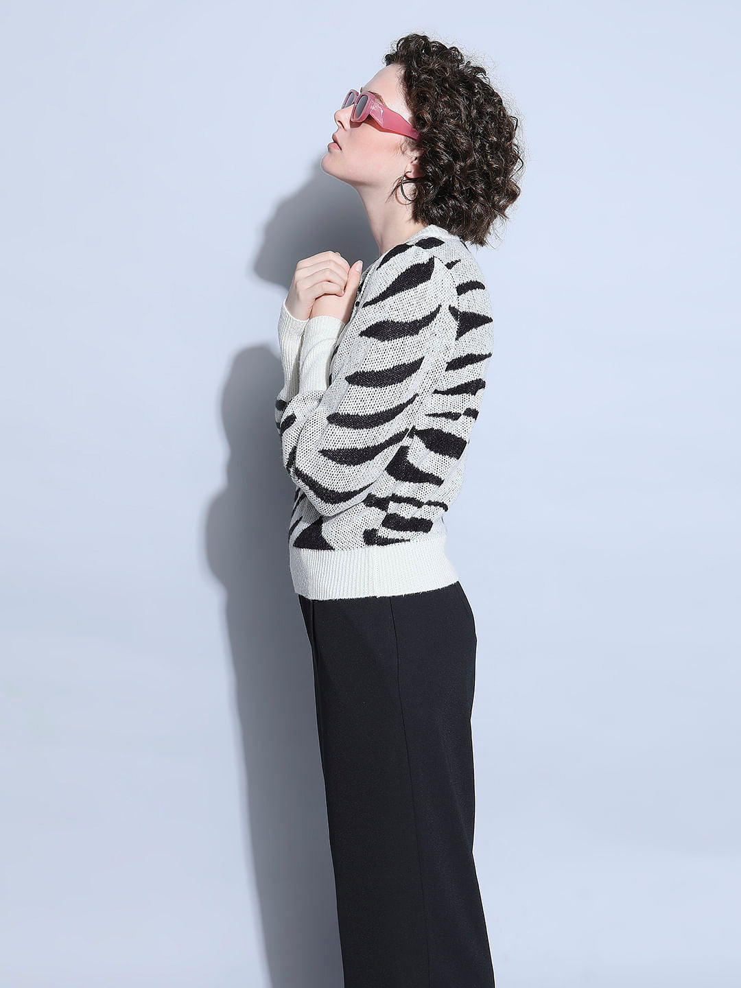Black Printed Pullover