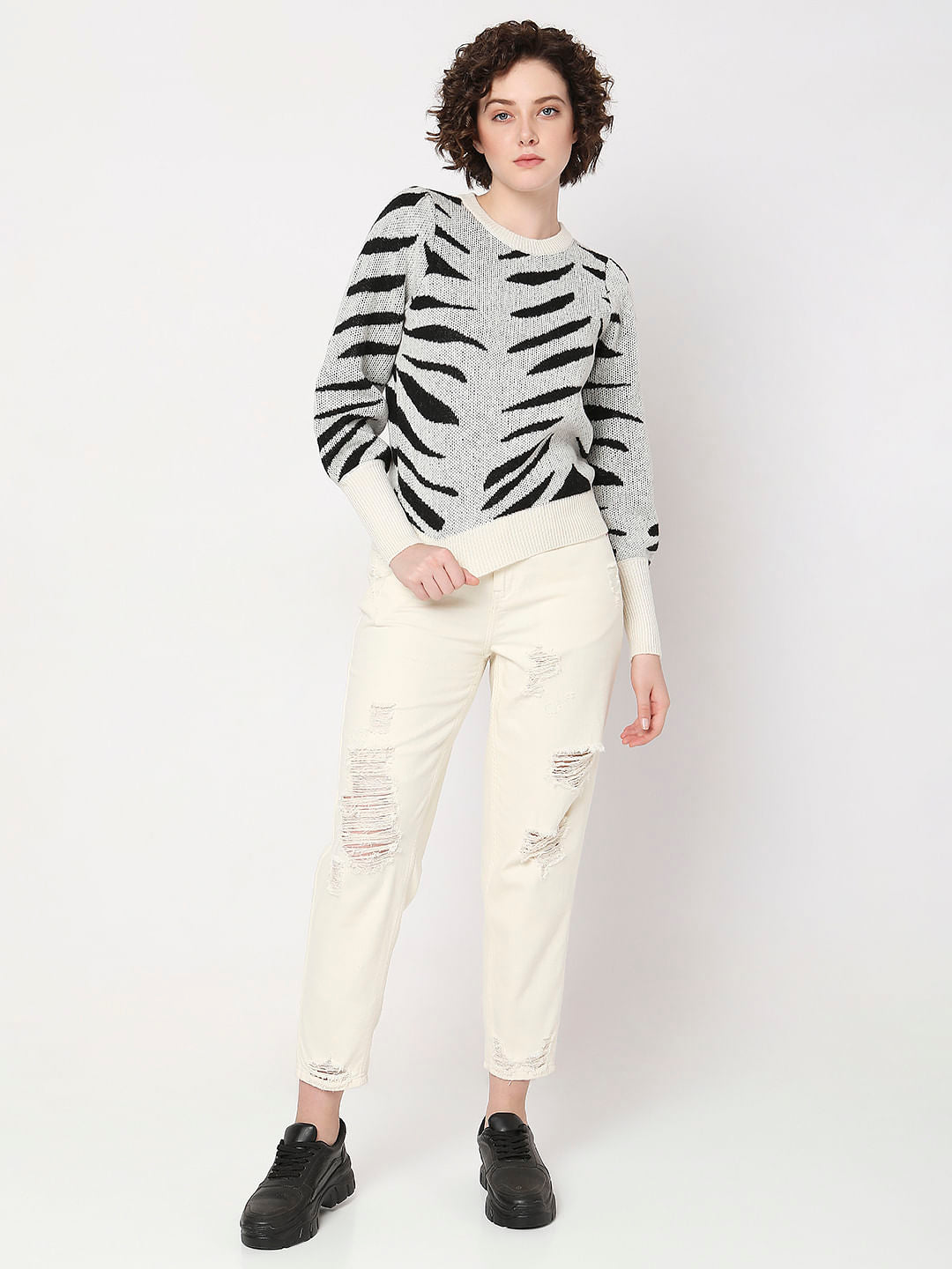 Black Printed Pullover