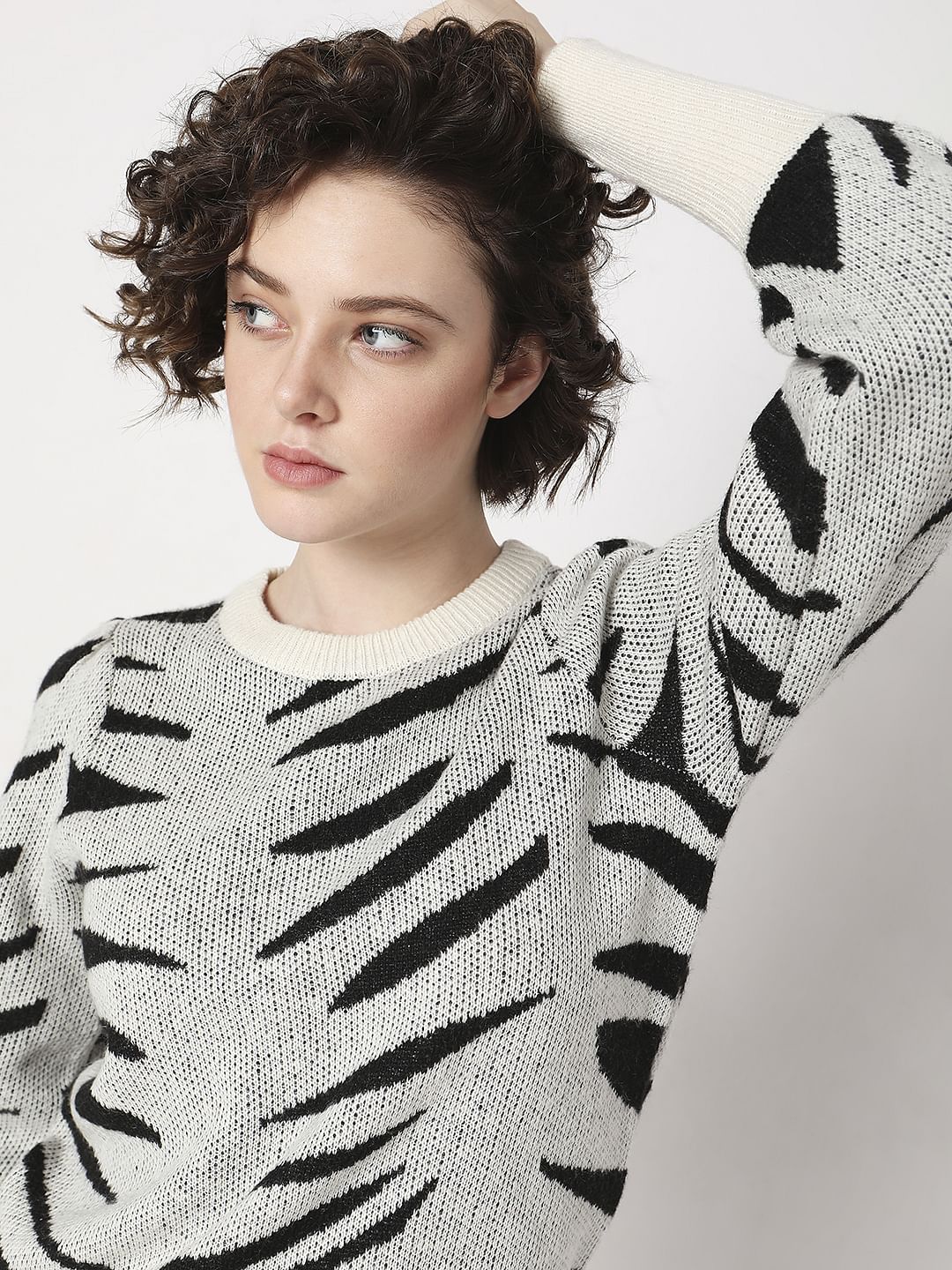 Black Printed Pullover