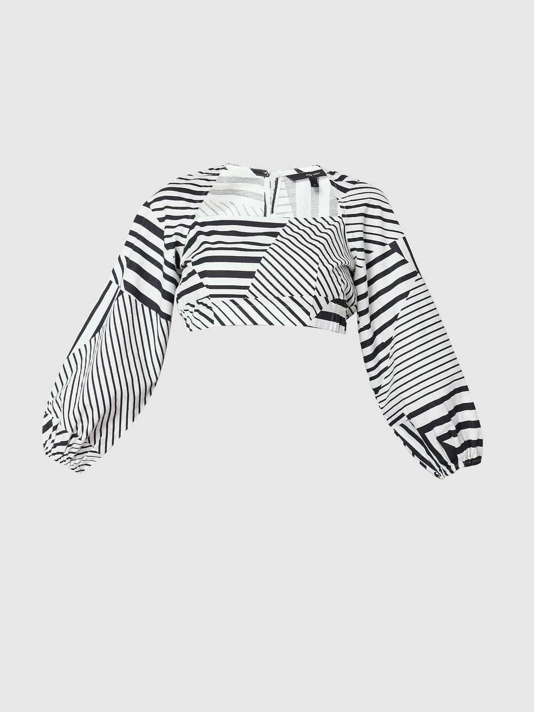 Black & White Printed Crop Top