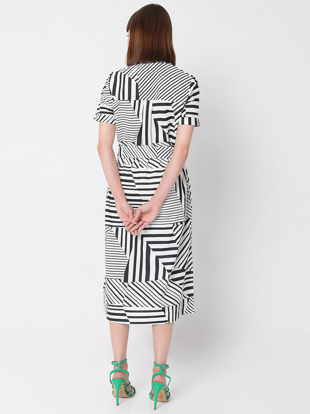 White Horizontal Stripe Dress