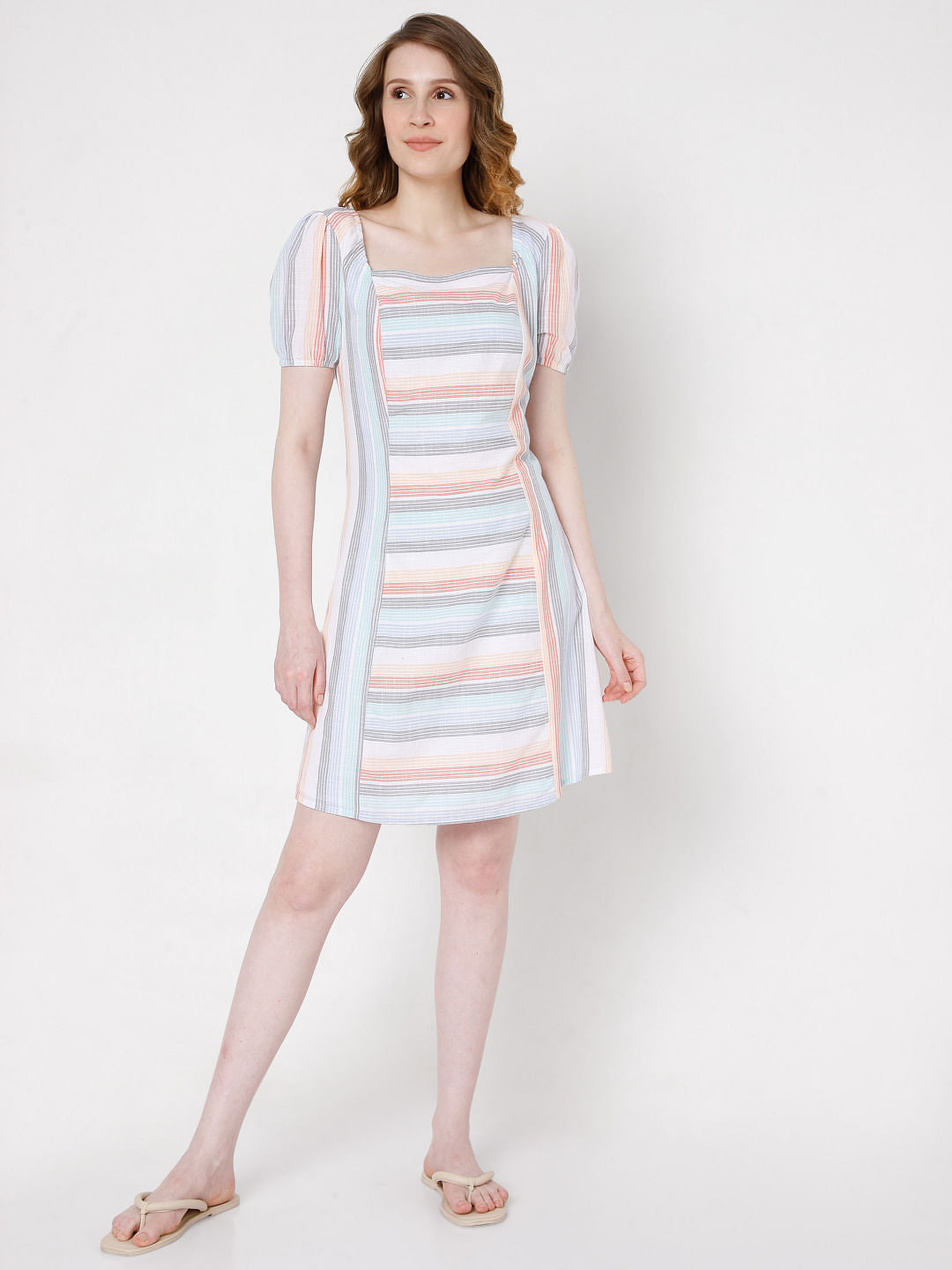 Multi-Coloured Yarn Dyed Dress