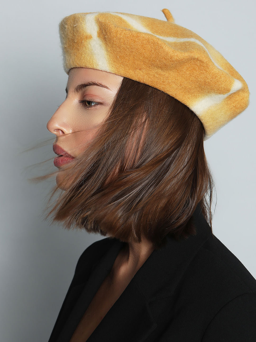 Yellow Tie-Dye Beret