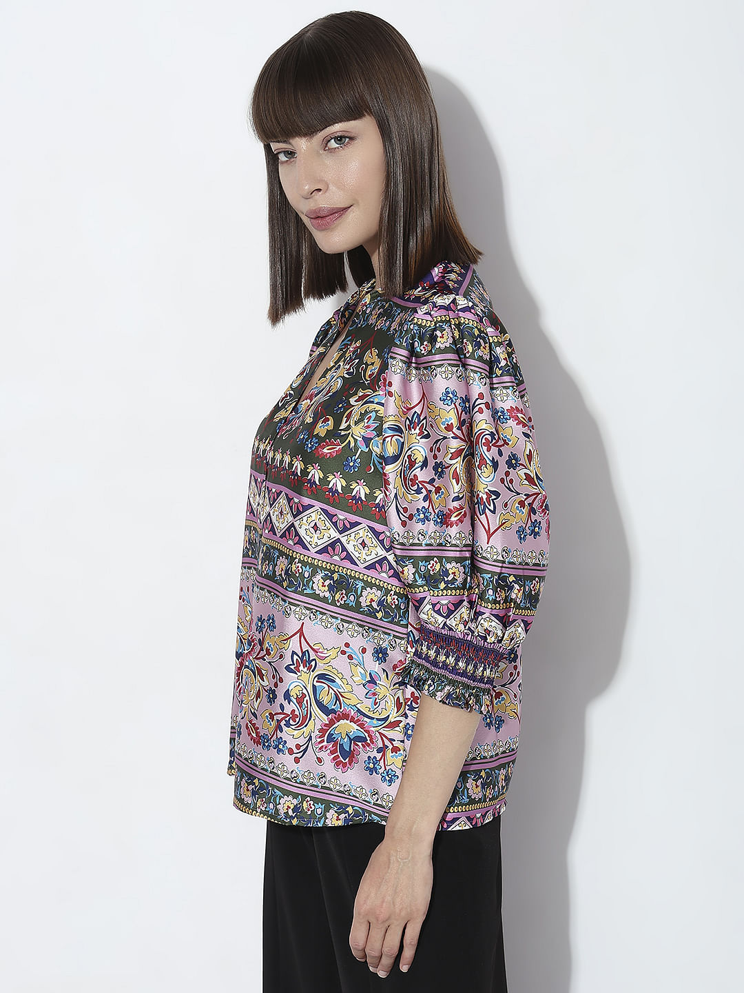 Purple All Over Print Top