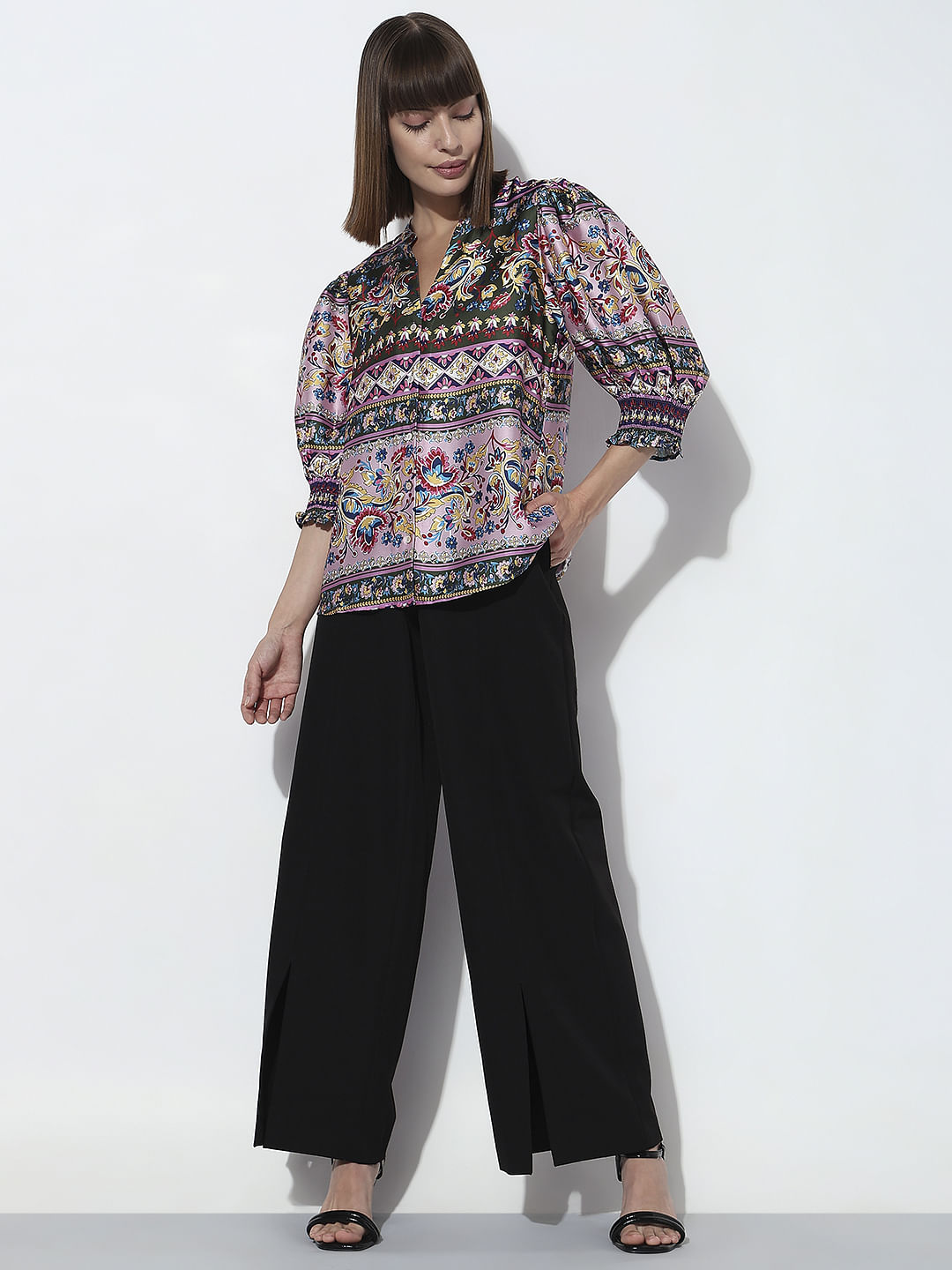 Purple All Over Print Top