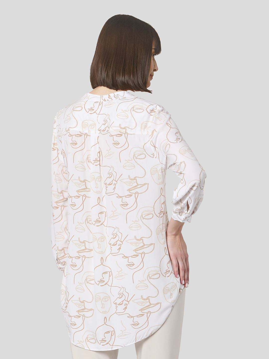 White Face Print Top