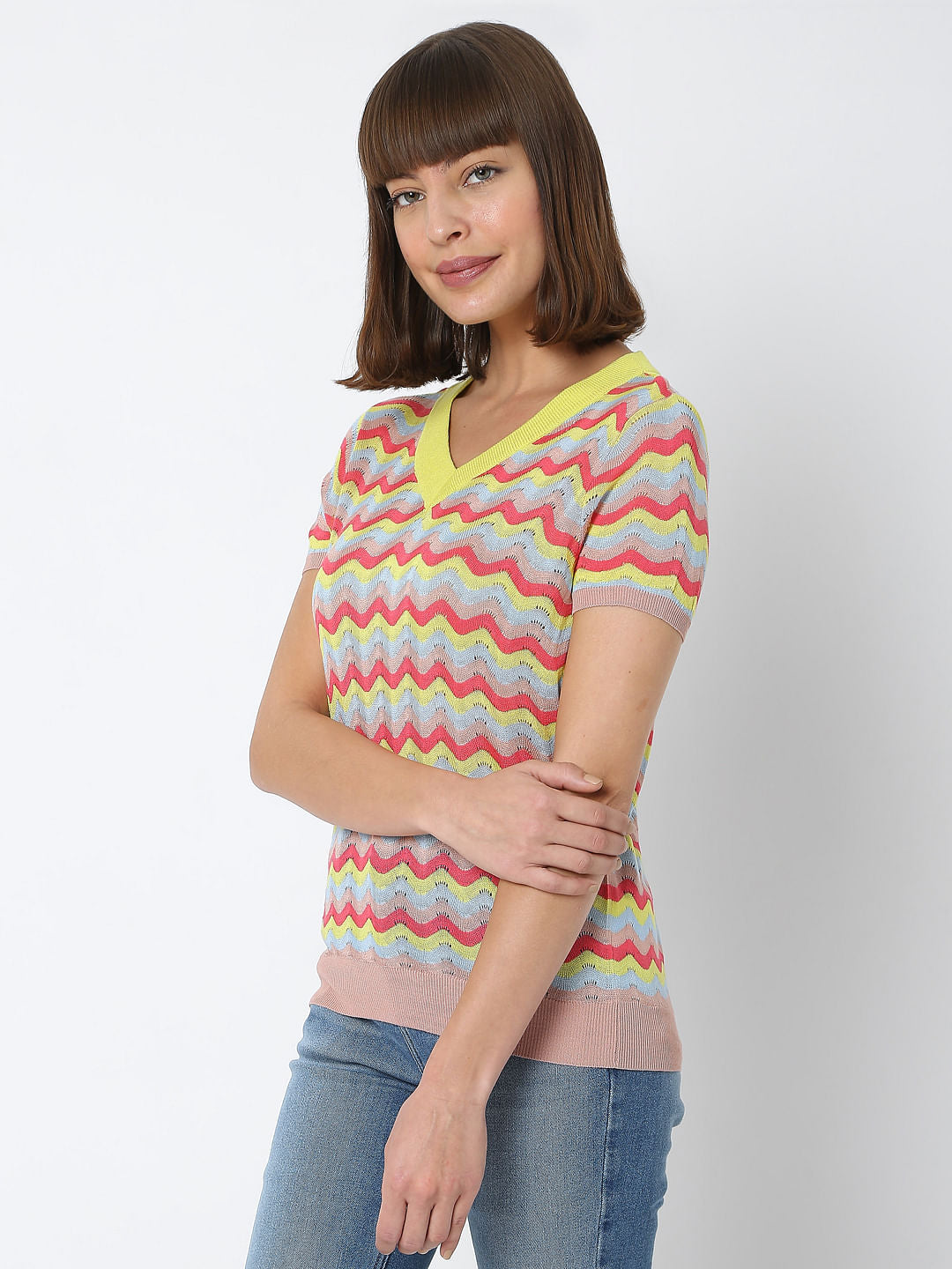 Multi-Coloured Striped Top