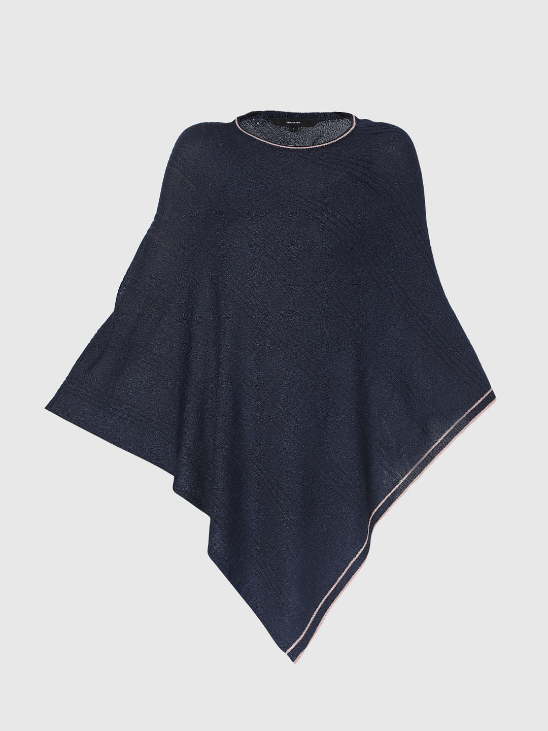 Navy Blue Asymmetric Poncho