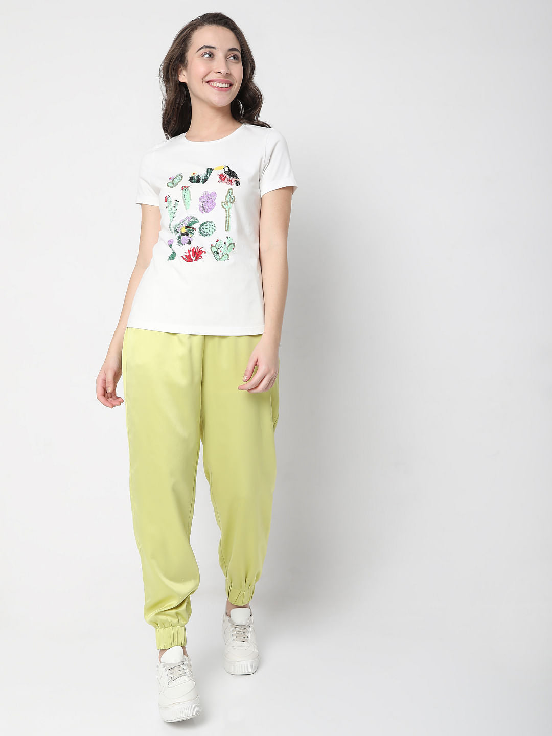 White Graphic Print T-Shirt