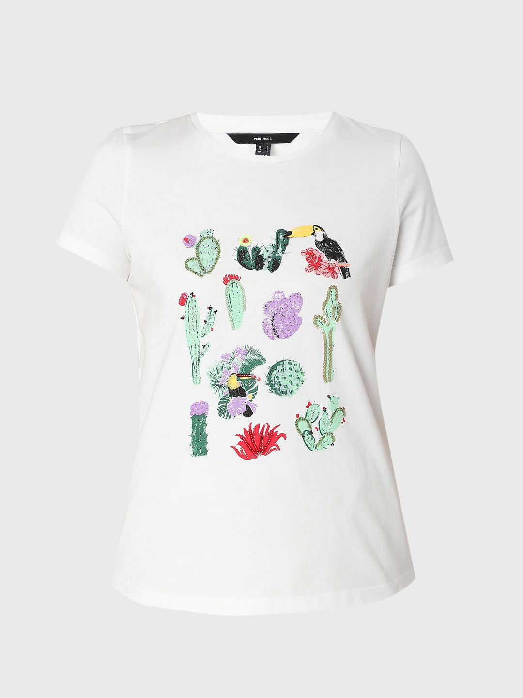 White Graphic Print T-Shirt