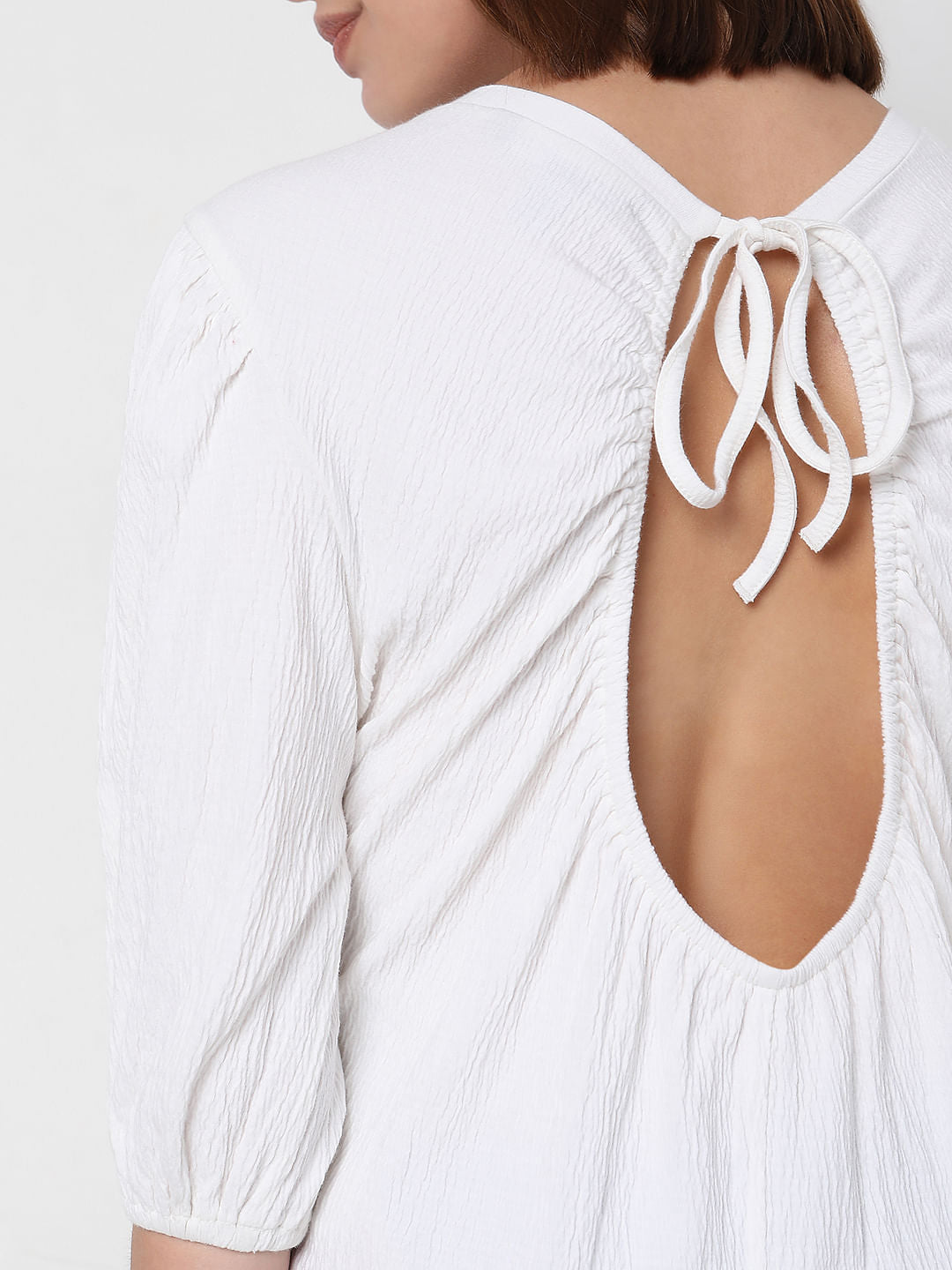 White Back Cut Out Top