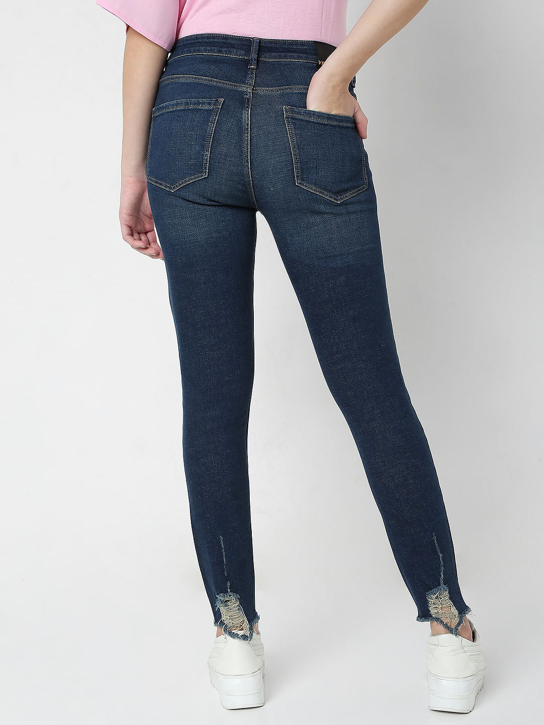 Blue Mid Rise Wendy Skinny Jeans