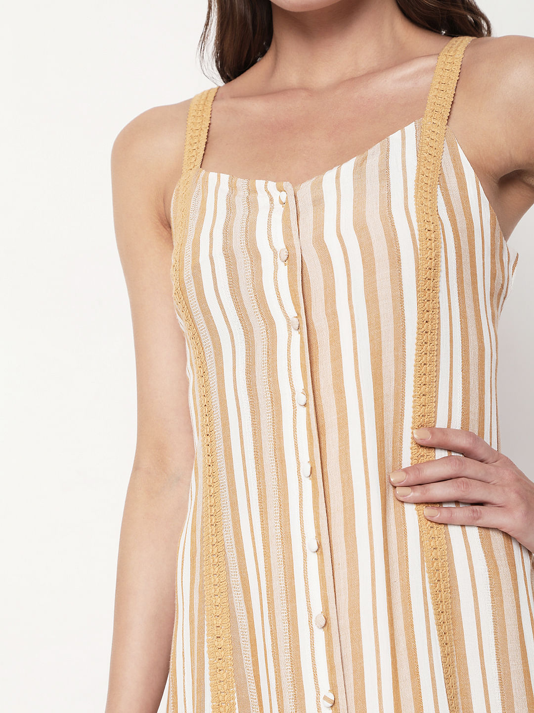White Striped Dress