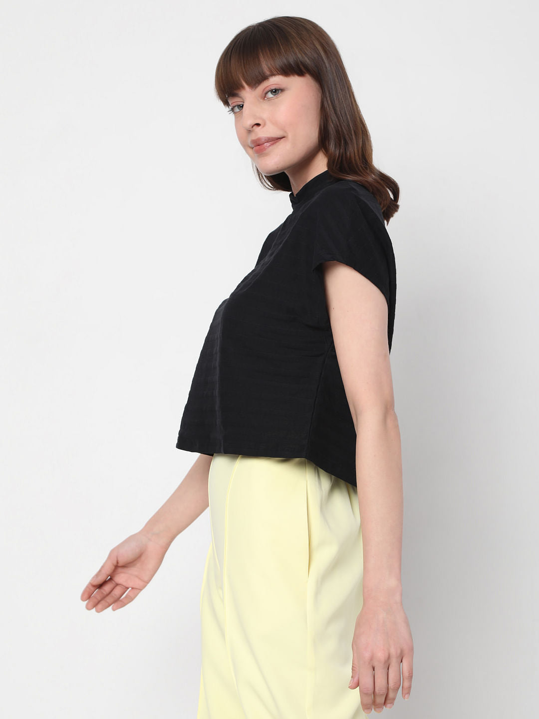 Black High Neck Knit Top