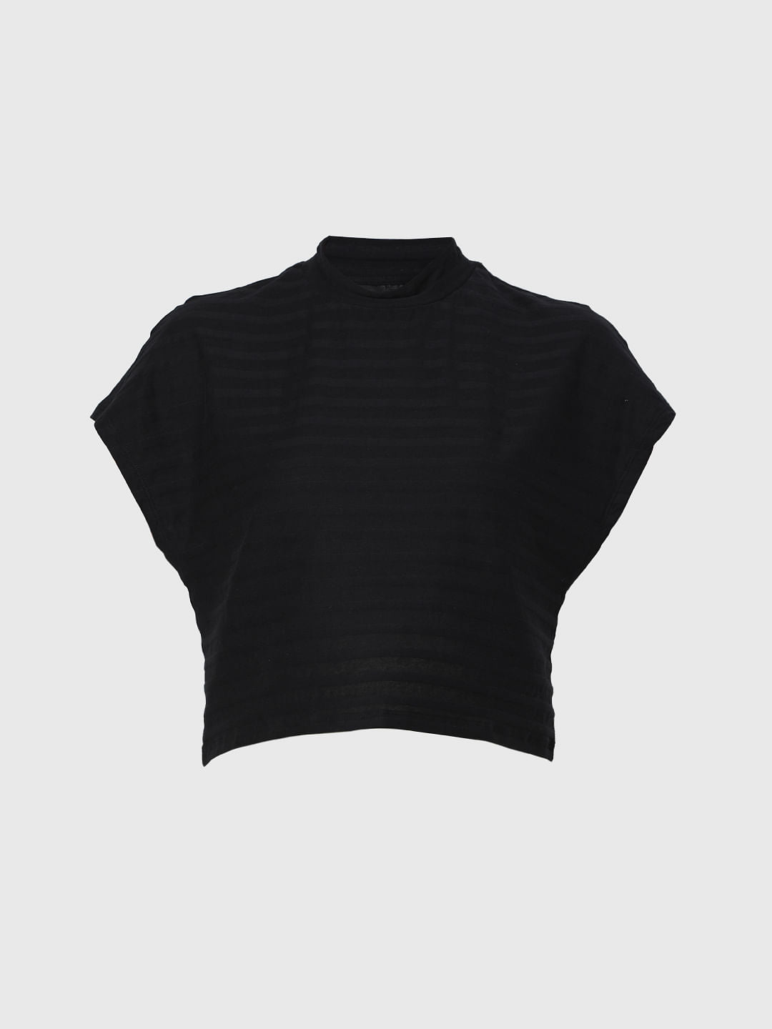 Black High Neck Knit Top
