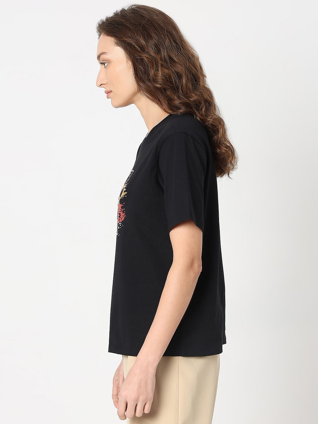 Black Graphic Print T-Shirt