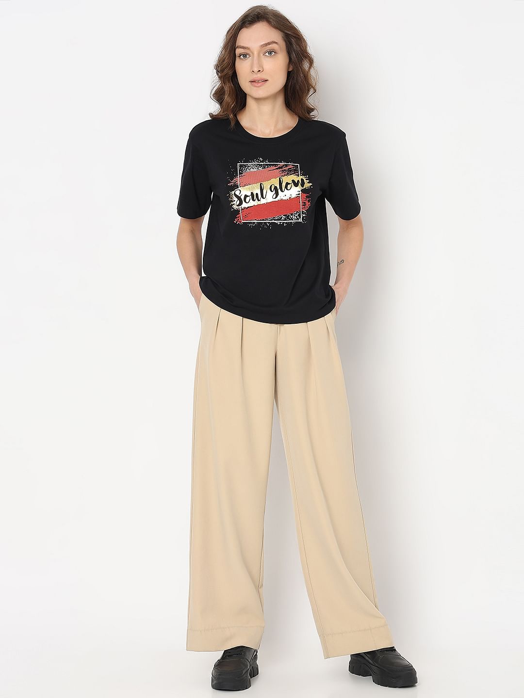 Black Graphic Print T-Shirt