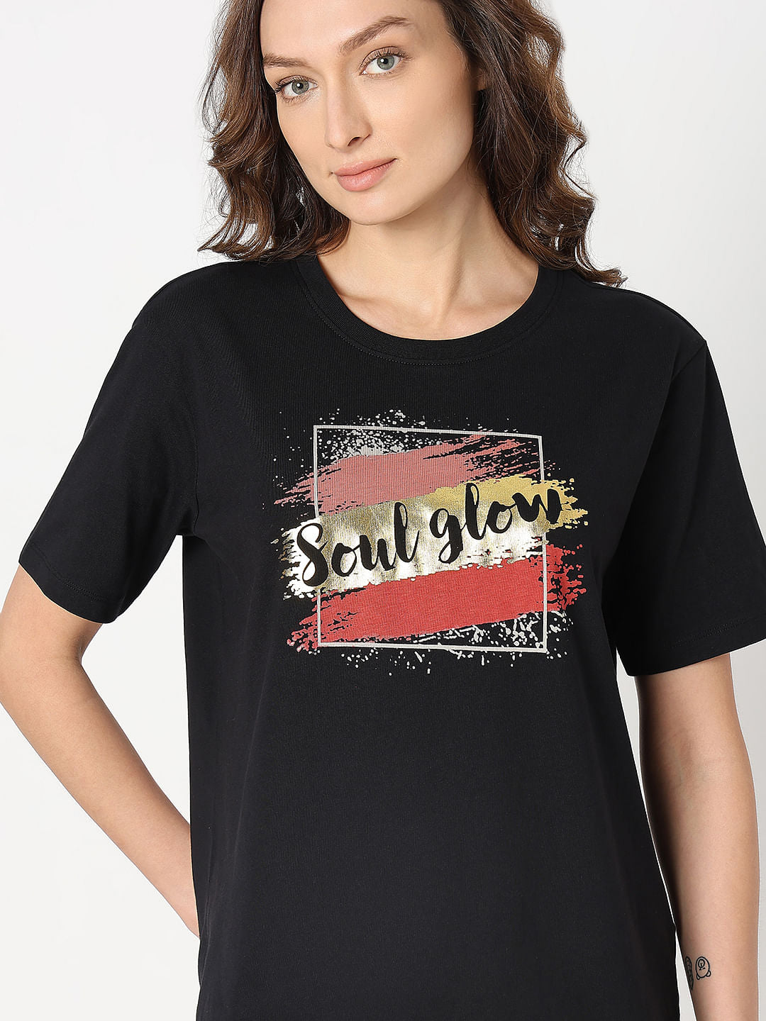 Black Graphic Print T-Shirt