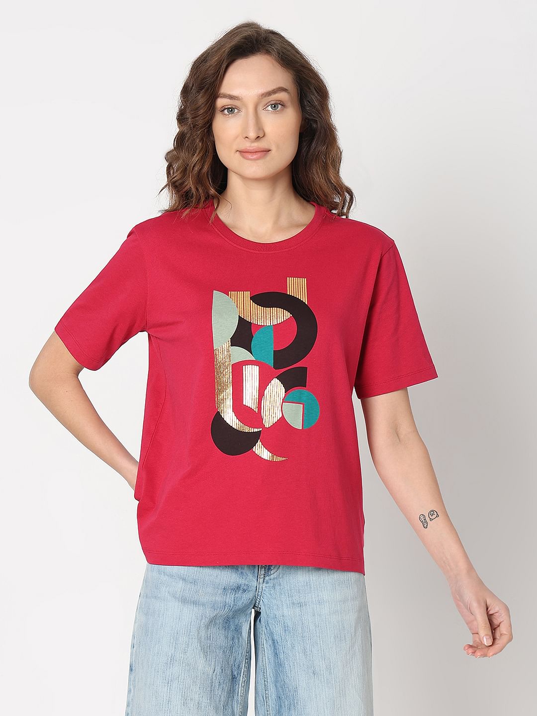 Red Graphic Print T-Shirt