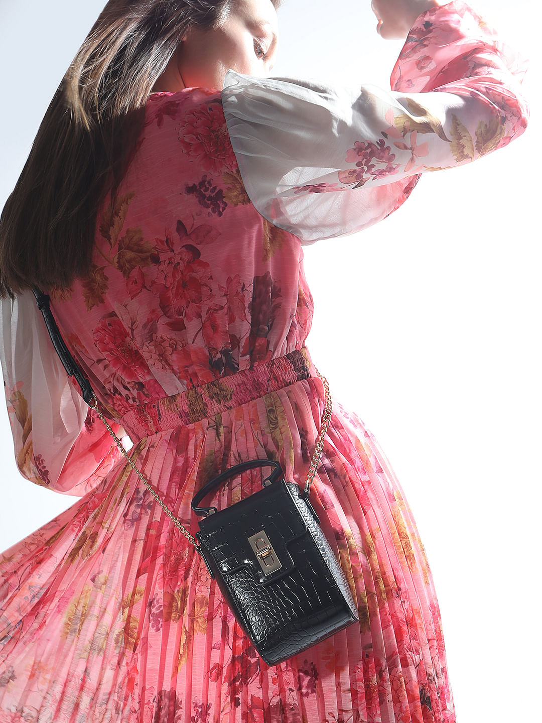 Black Textured Crossbody Bag