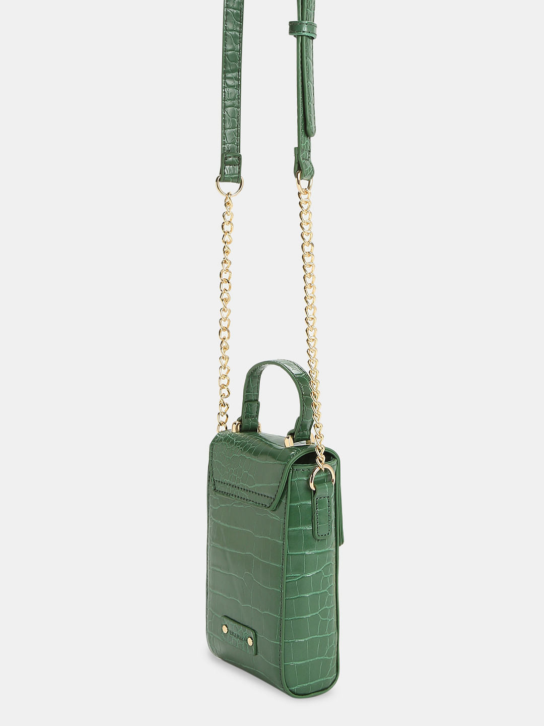 Green Textured Crossbody Bag