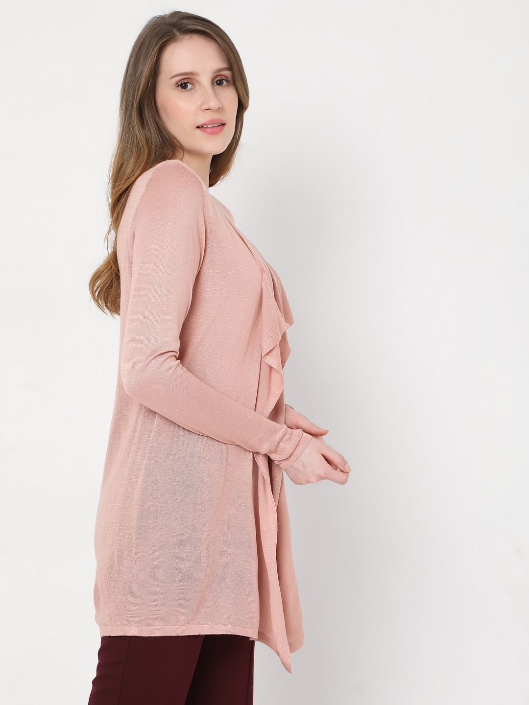 Pink Front Open Shrug