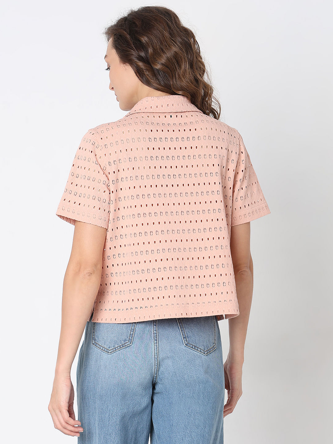 Peach Textured Shirt