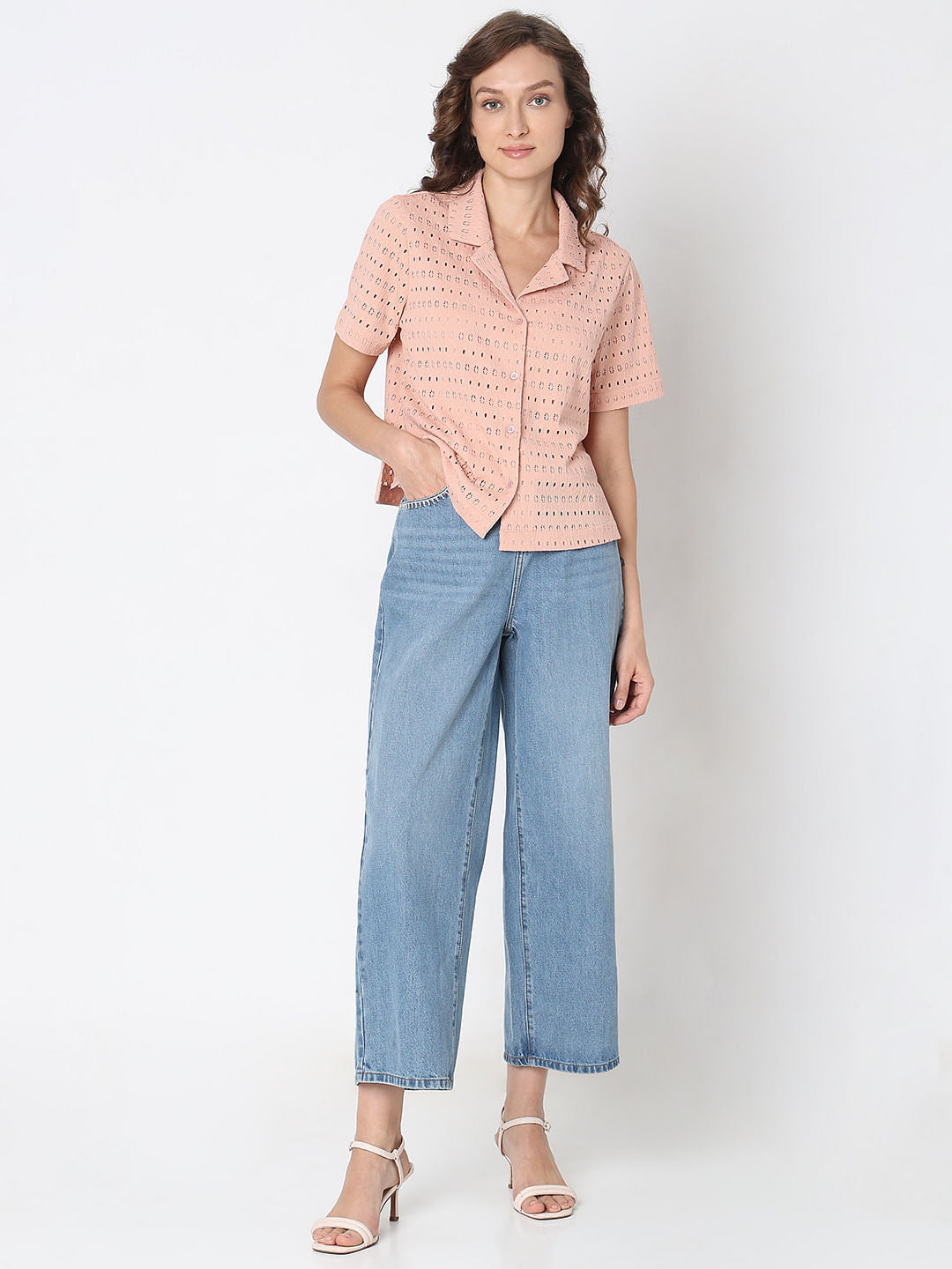 Peach Textured Shirt