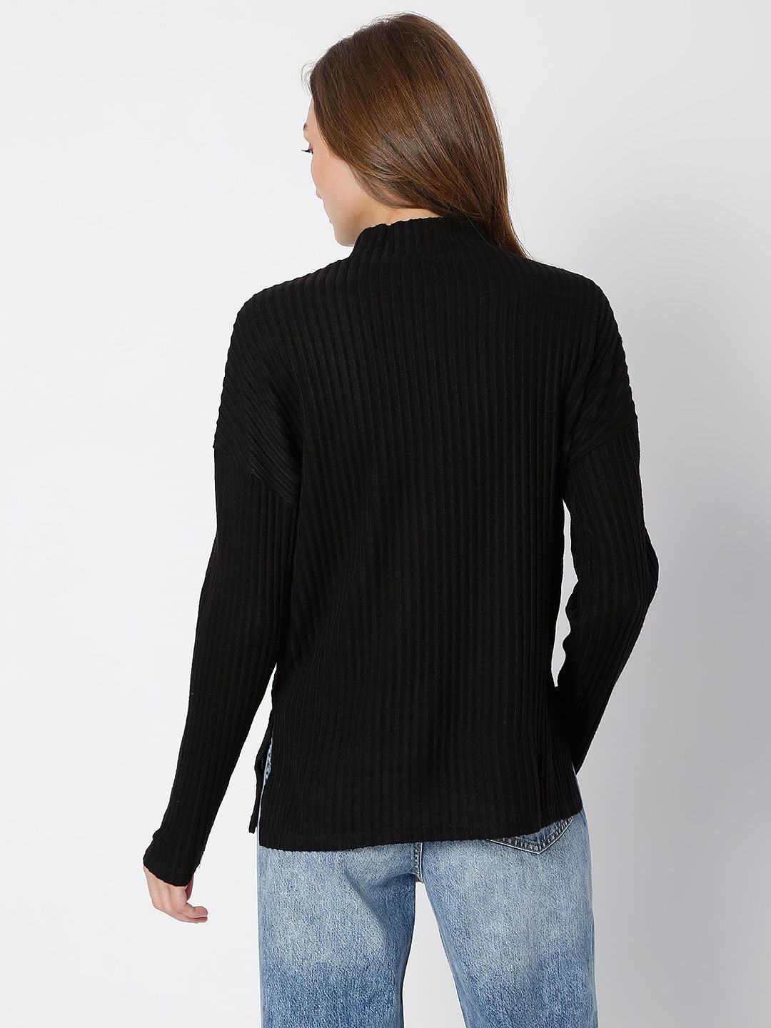 Black Funnel Neck Co-Ord Top