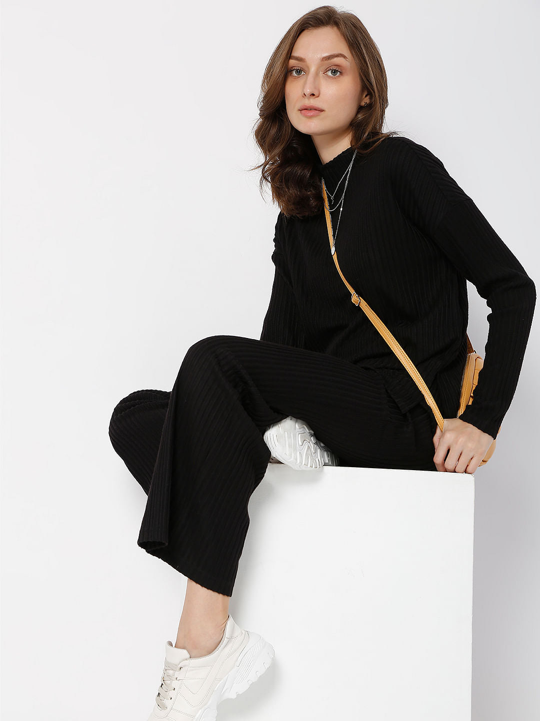 High Rise Black Co-Ord Pants