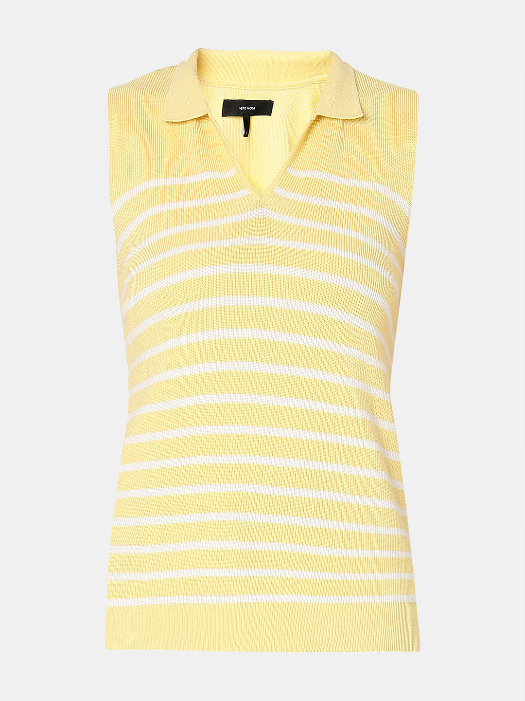Yellow Striped Knitted Top