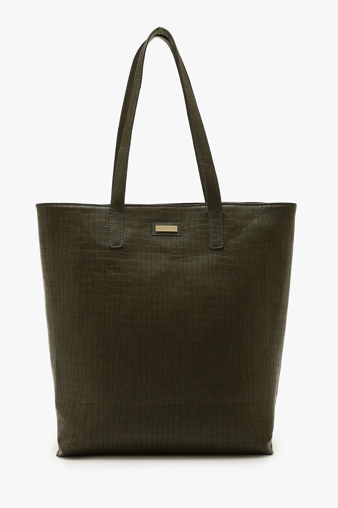 Olive Textured Tote Bag