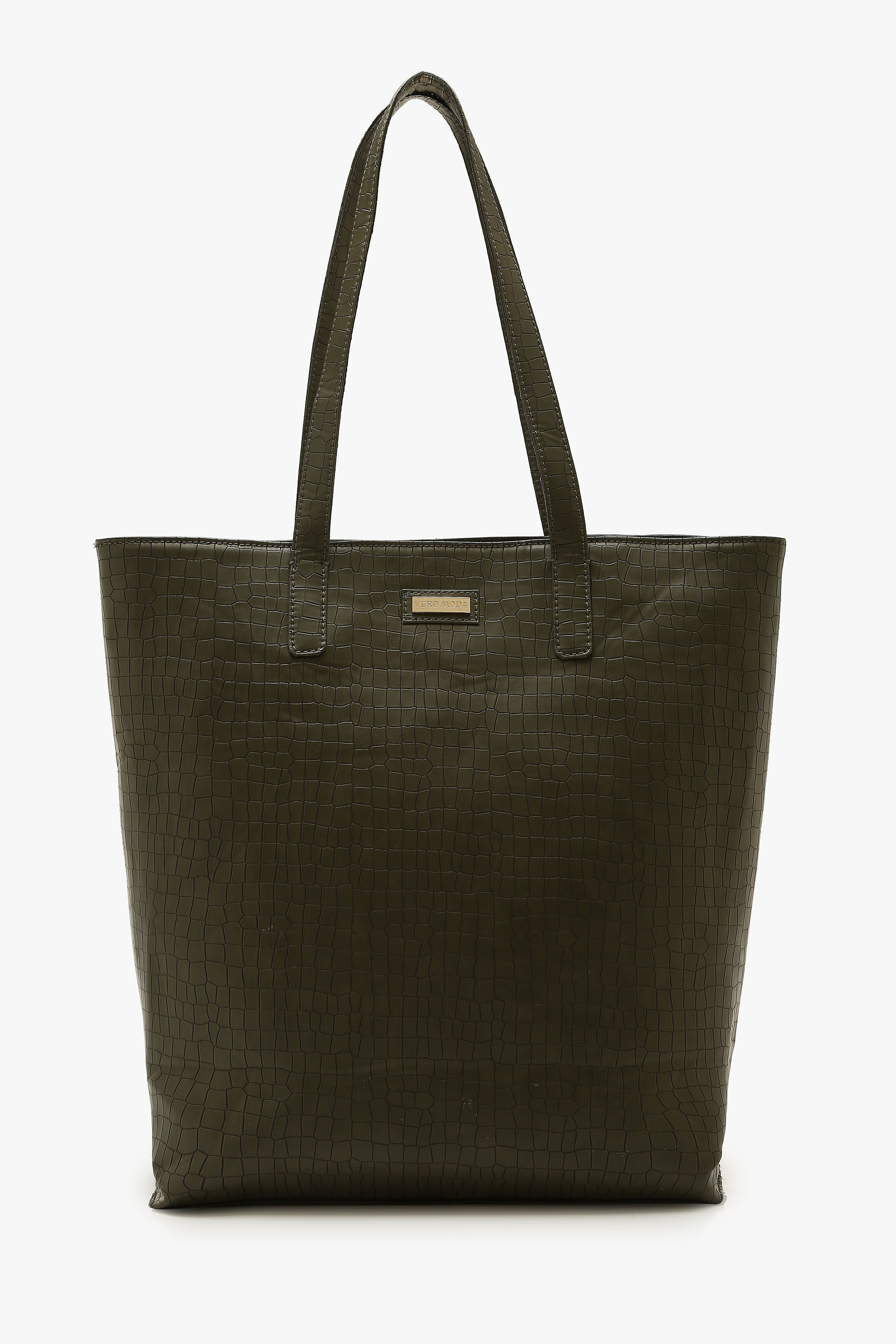 Olive Textured Tote Bag