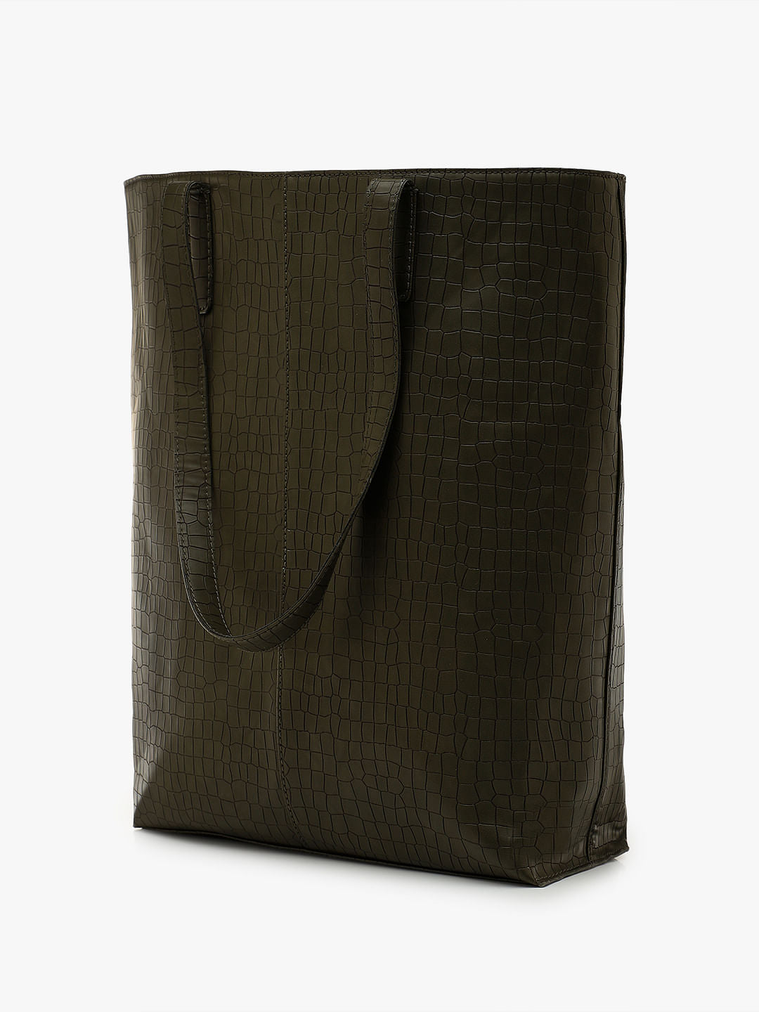 Olive Textured Tote Bag