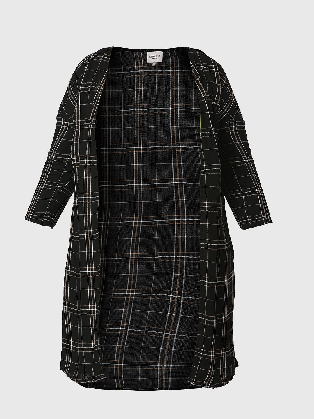 Curve Black Check Shrug